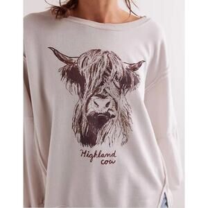 053 NWOT Free People Highland Cow Camden | Color Natural | Size Large